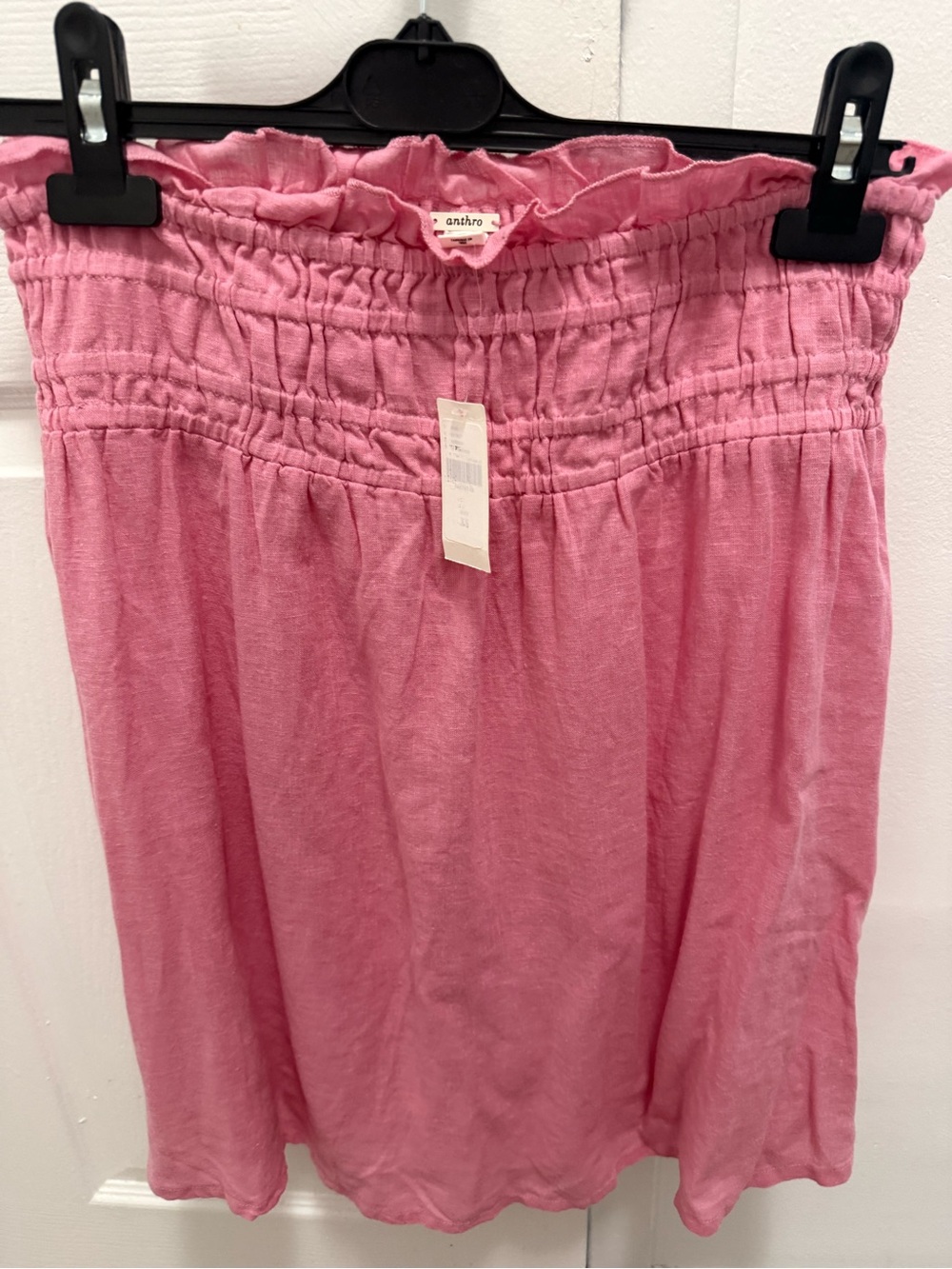 NWT Anthropologie Rose Pink Smocked Waist Midi Skirt